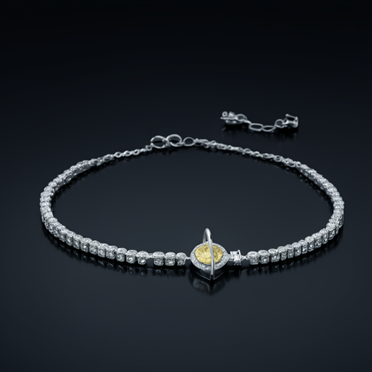 Aphelion Bracelet - yellow lab-created moissanite bracelet in 925 sterling silver