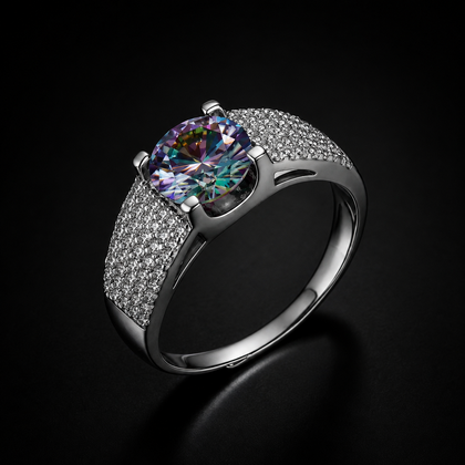 Prism Power Ring - lab-created moissanite ring in 925 sterling silver