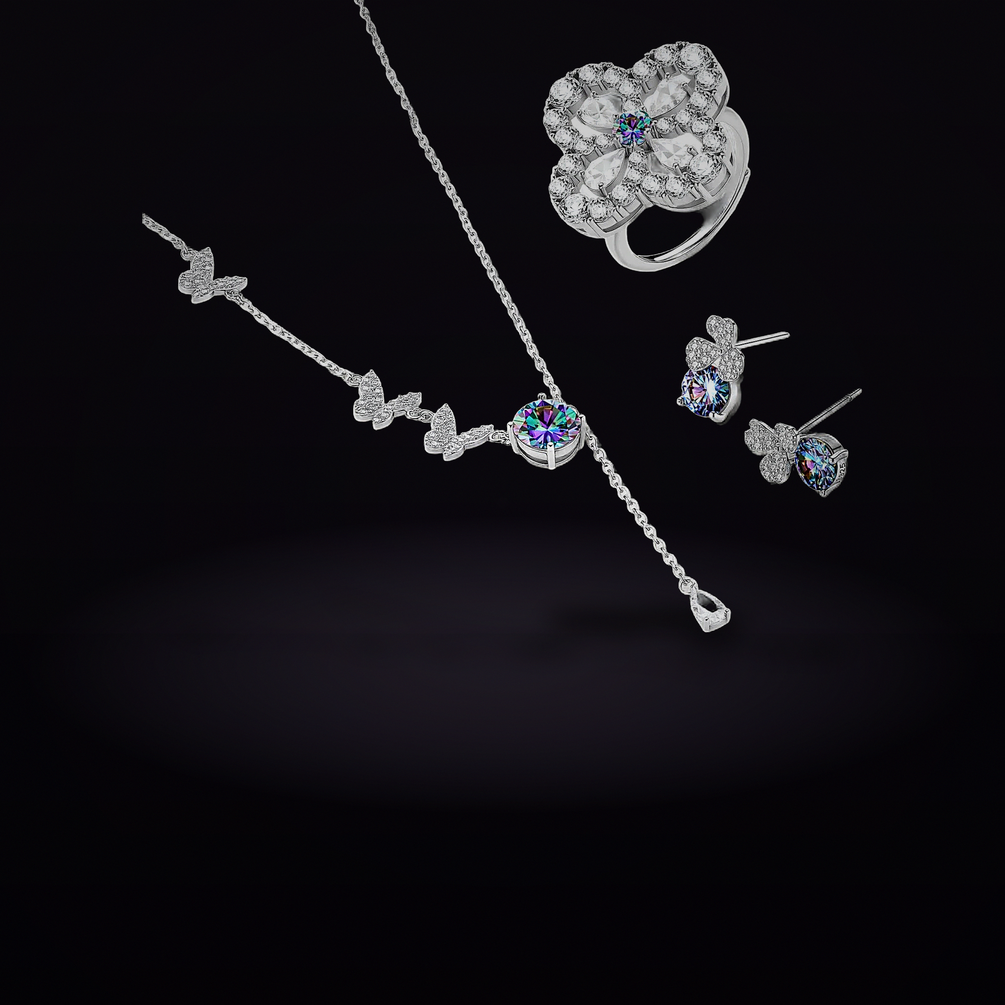 Lucky Clover Moissanite Set