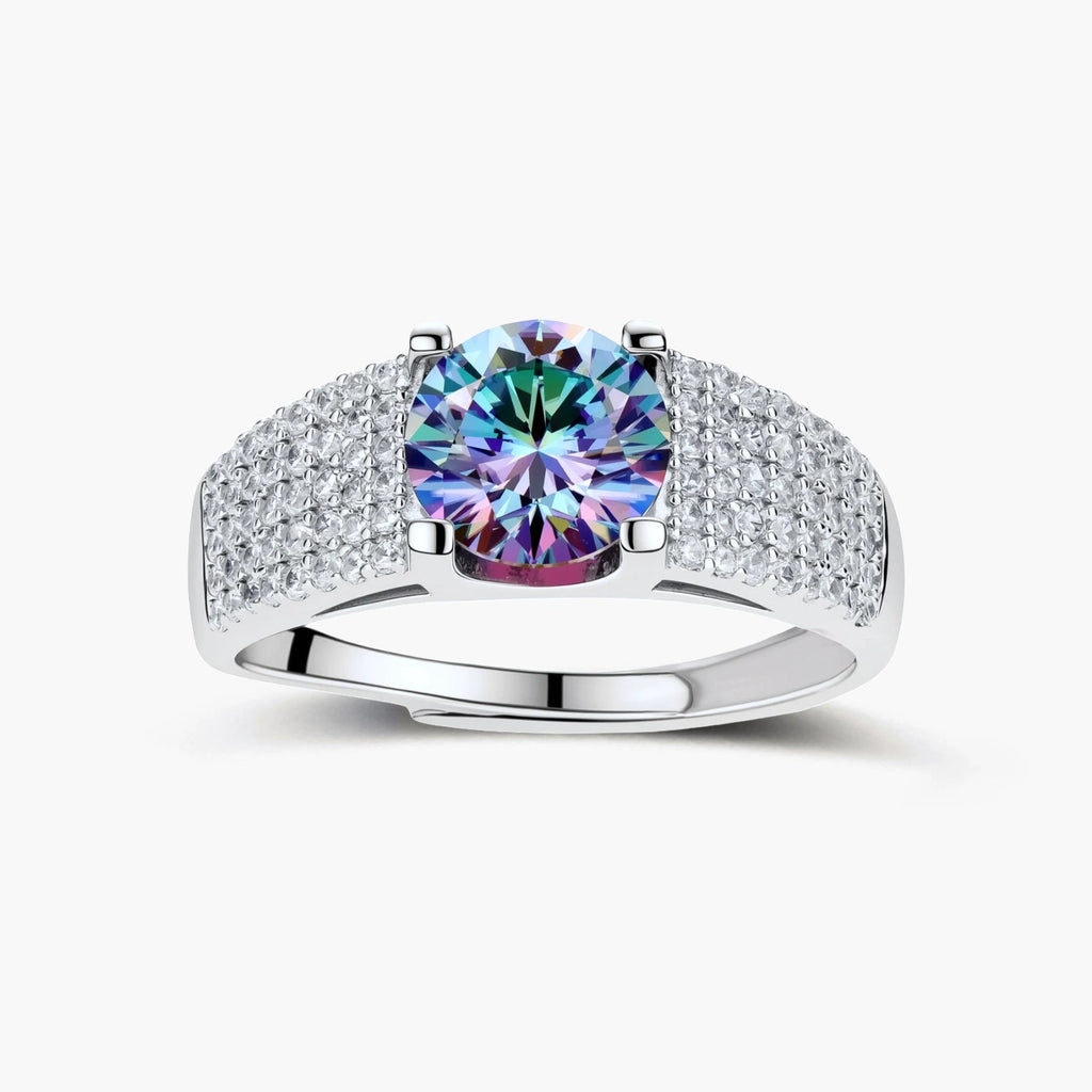 Prism Power Ring - lab-created moissanite ring in 925 sterling silver - view 2