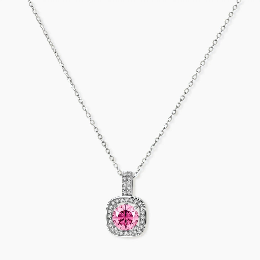 Blush Dreams Moissanite Set - pink lab-created moissanite jewelry set in 925 sterling silver - view 3