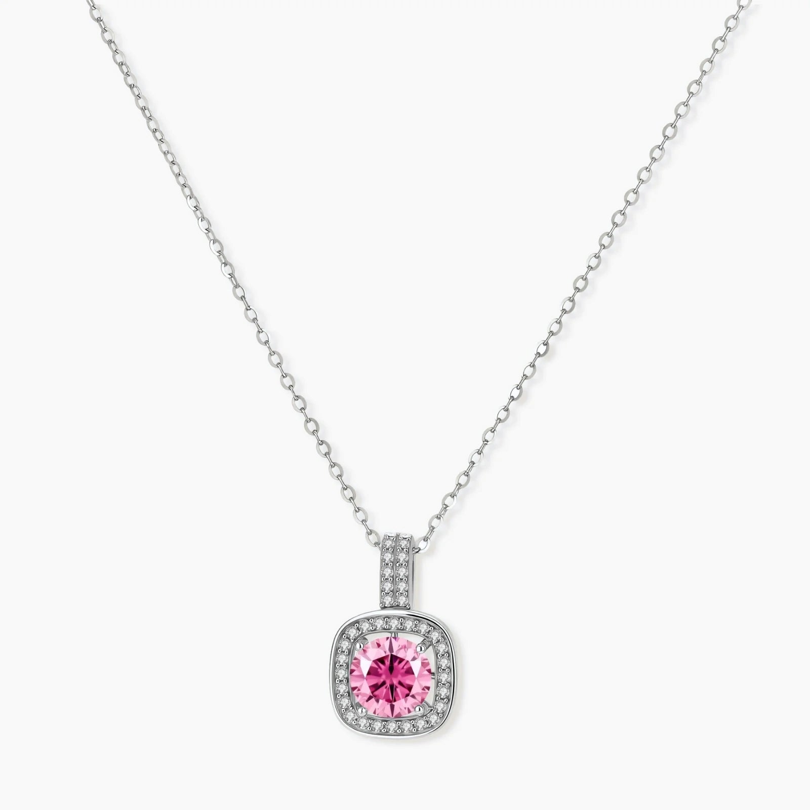 Blush Dreams Moissanite Set - pink lab-created moissanite jewelry set in 925 sterling silver - view 3