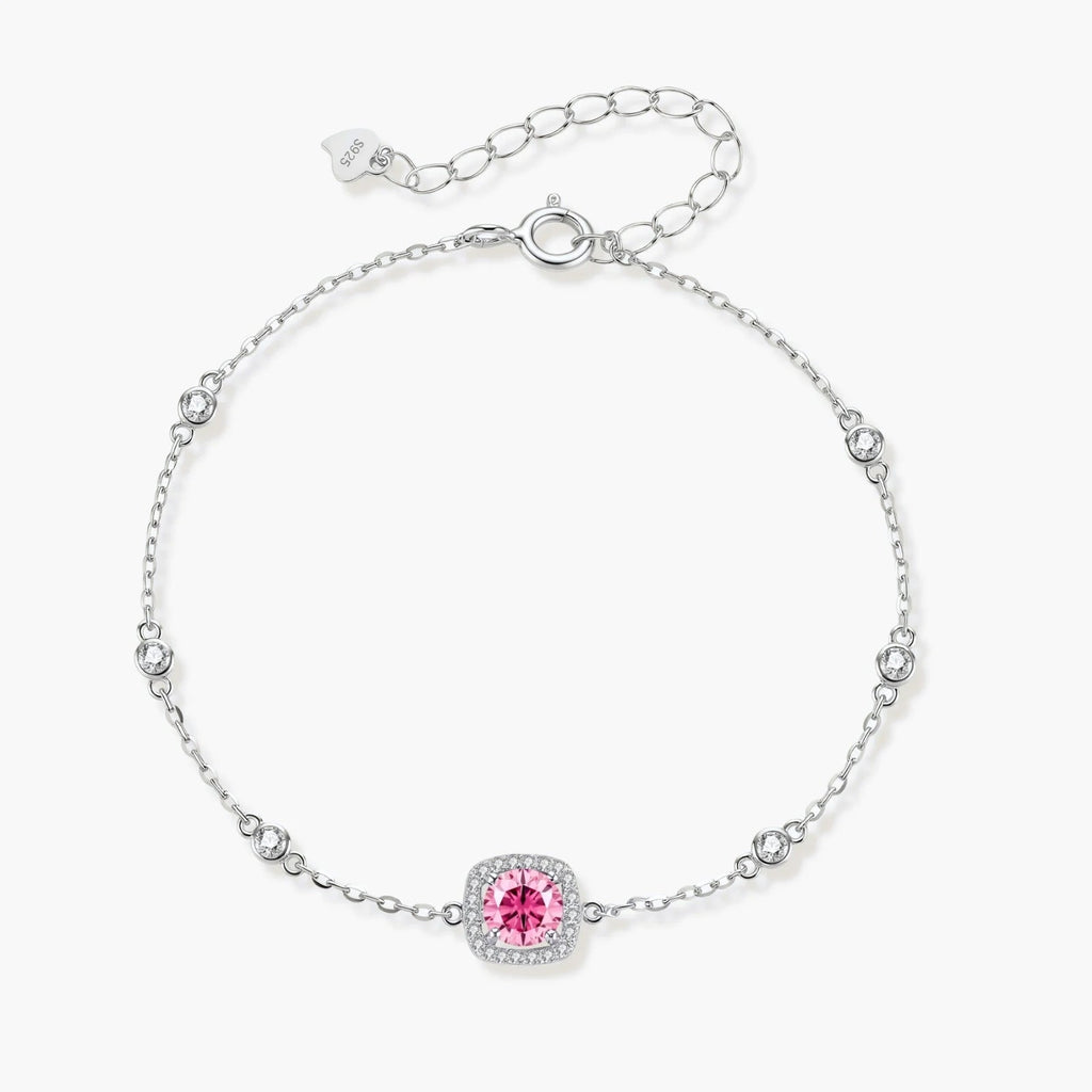 Blush Dreams Moissanite Set - pink lab-created moissanite jewelry set in 925 sterling silver - view 2
