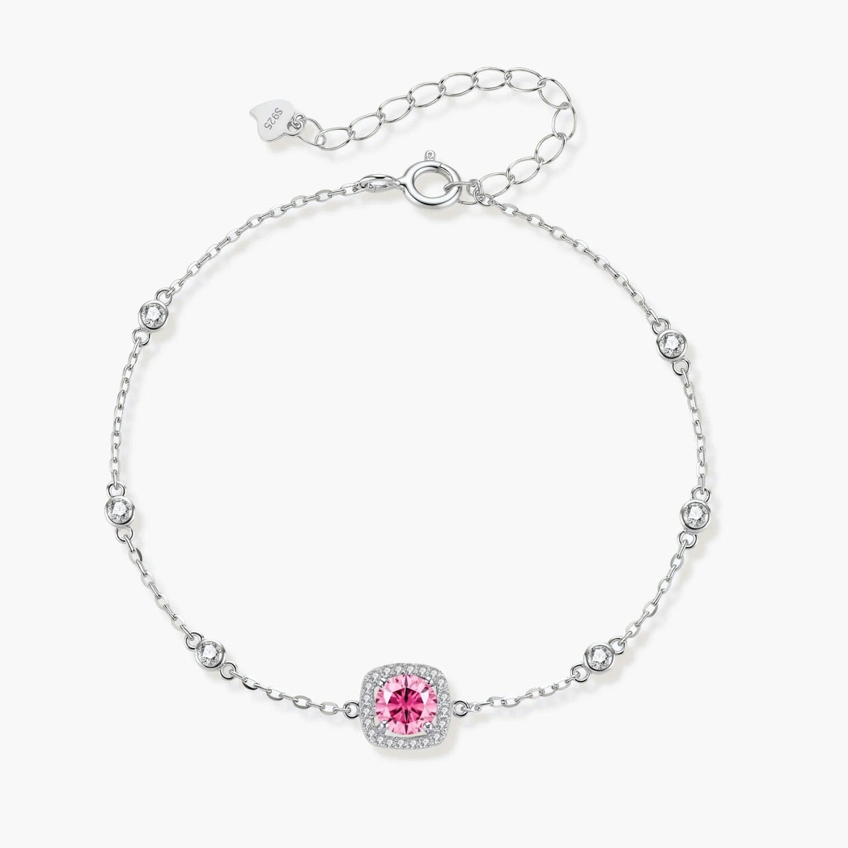 Blush Dreams Moissanite Set - pink lab-created moissanite jewelry set in 925 sterling silver - view 2