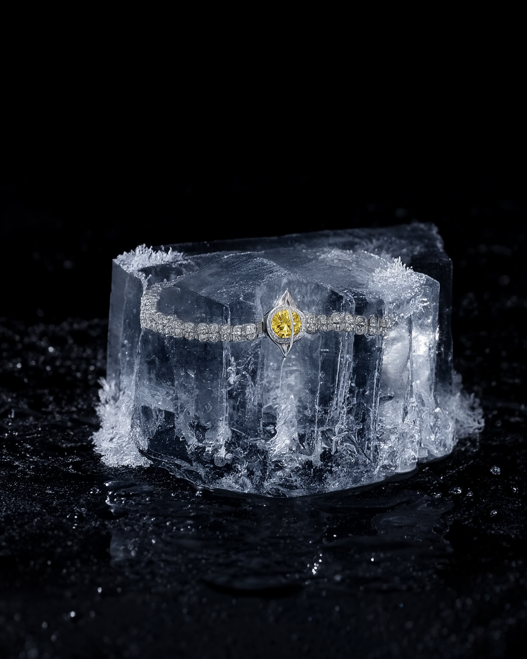 Aphelion Bracelet - yellow lab-created moissanite bracelet in 925 sterling silver - view 2