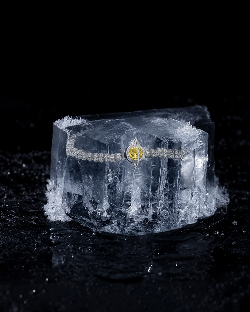 Aphelion Bracelet - yellow lab-created moissanite bracelet in 925 sterling silver - view 2