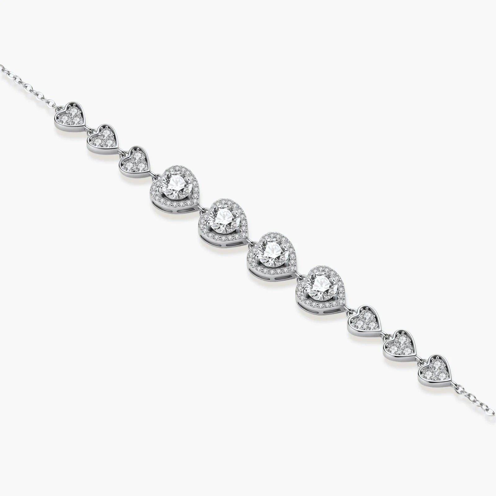 Heart Symphony Moissanite Set - lab-created moissanite heart cut jewelry set in 925 sterling silver - view 3