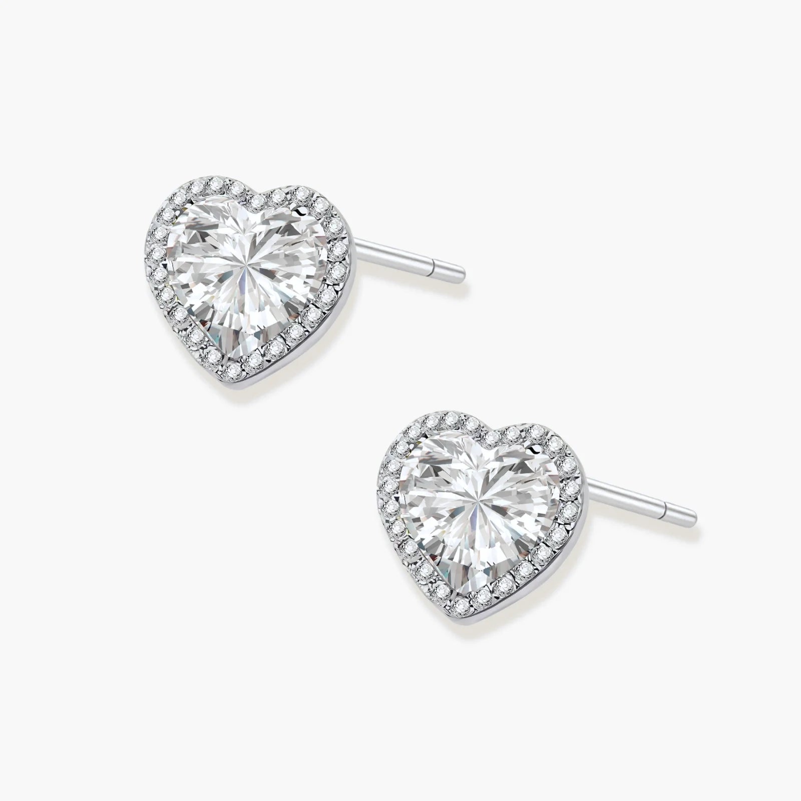 Heart Symphony Moissanite Set - lab-created moissanite heart cut jewelry set in 925 sterling silver - view 5