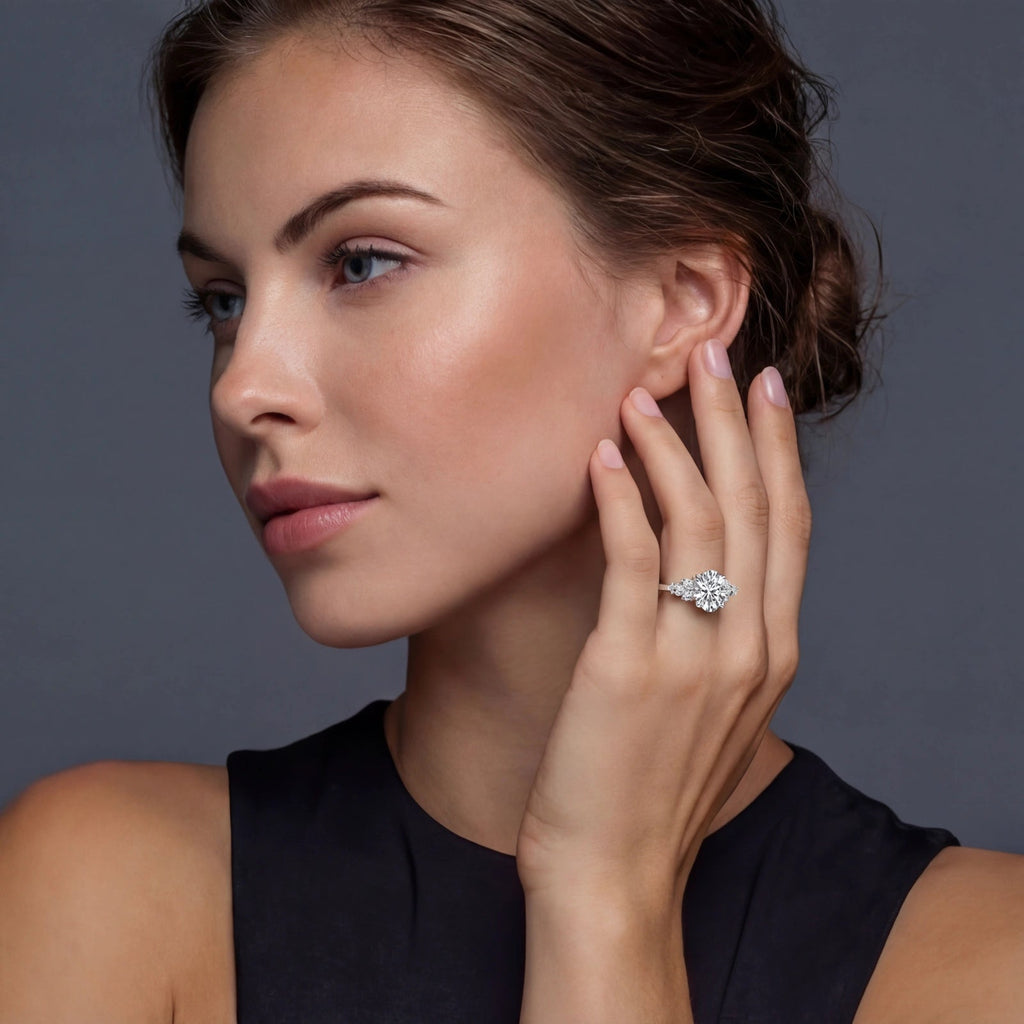 Laurel Coronet Ring - lab-created moissanite ring in 925 sterling silver - view 3