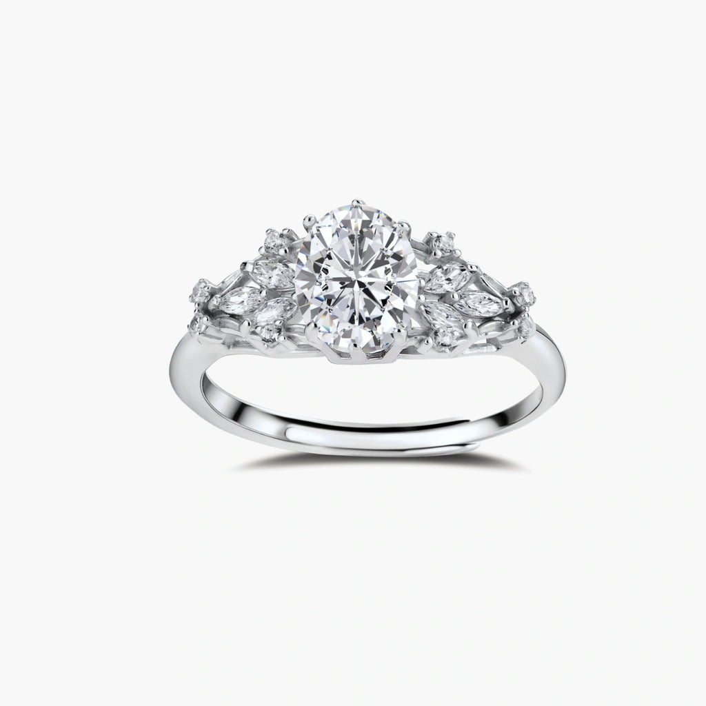 Laurel Coronet Ring - lab-created moissanite ring in 925 sterling silver - view 2
