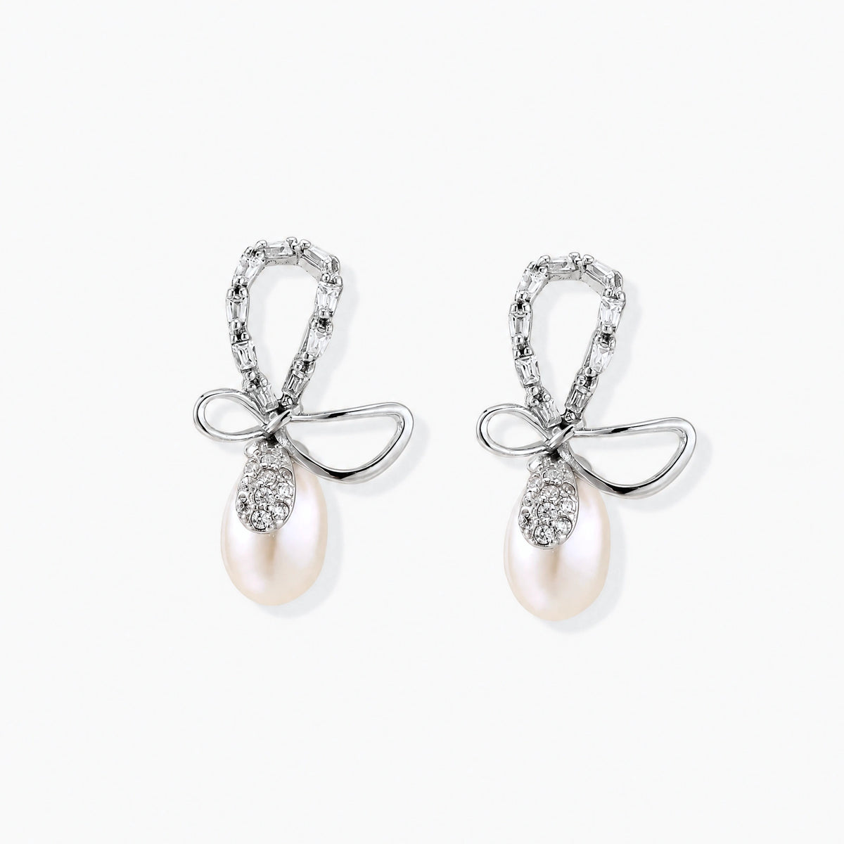 Bow Pearl Drop Earrings