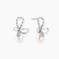 Bow Pearl Drop Earrings