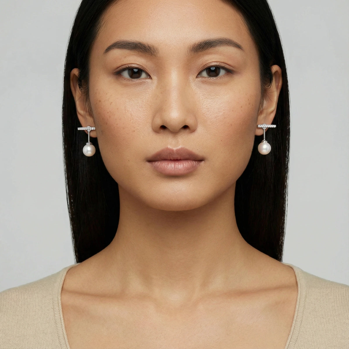 Pearl T-Bar Earrings