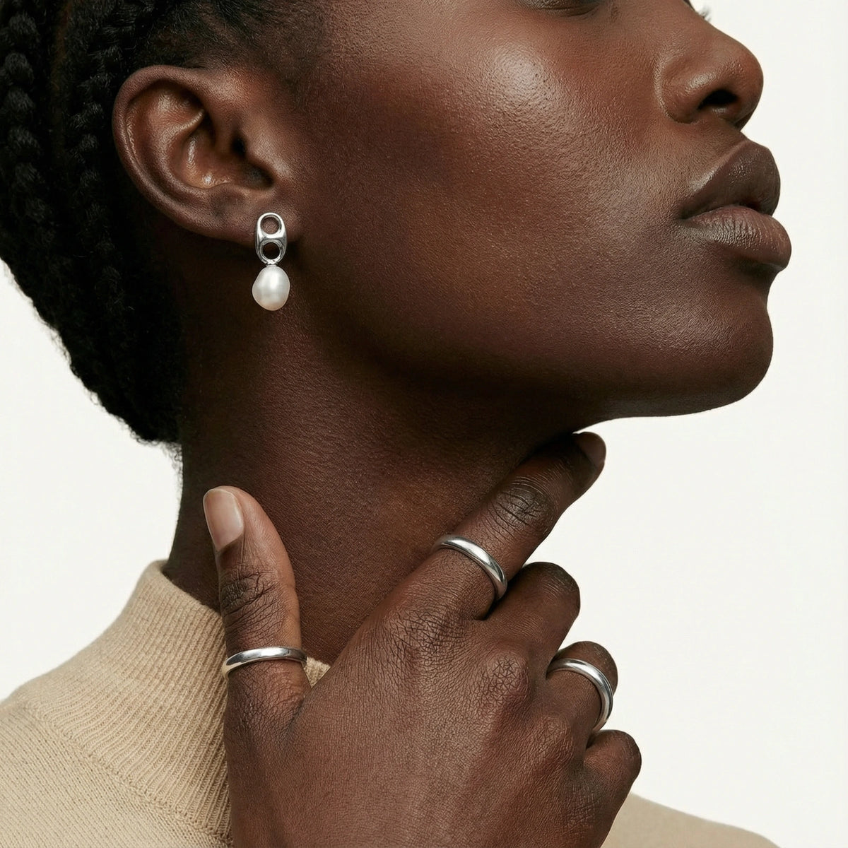 Pearl Link Drop Earrings