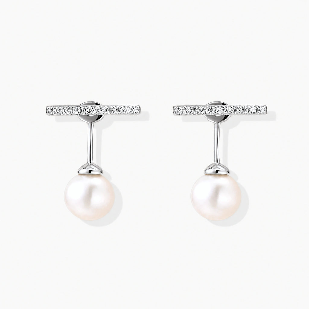 Pearl T-Bar Earrings