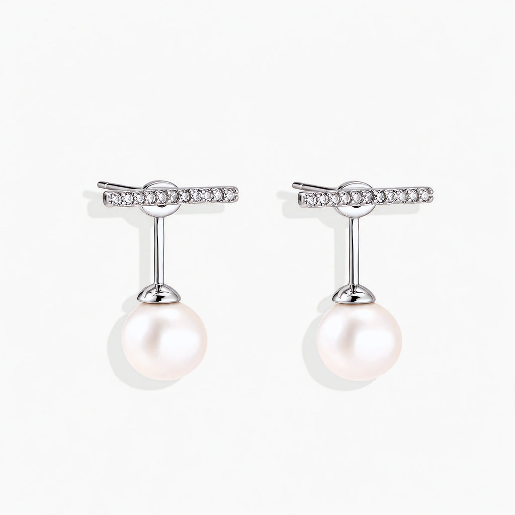 Pearl T-Bar Earrings