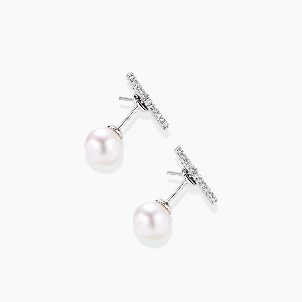 Pearl T-Bar Earrings