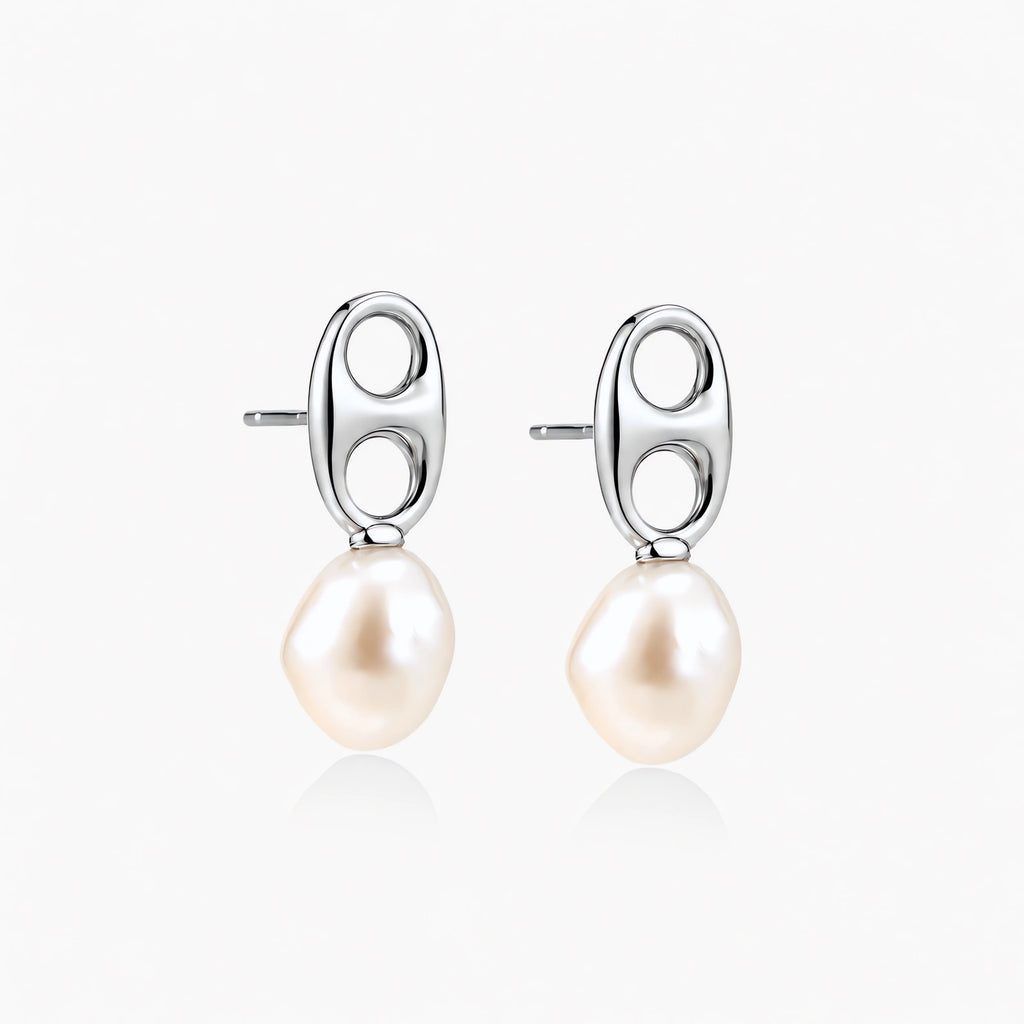 Pearl Link Drop Earrings