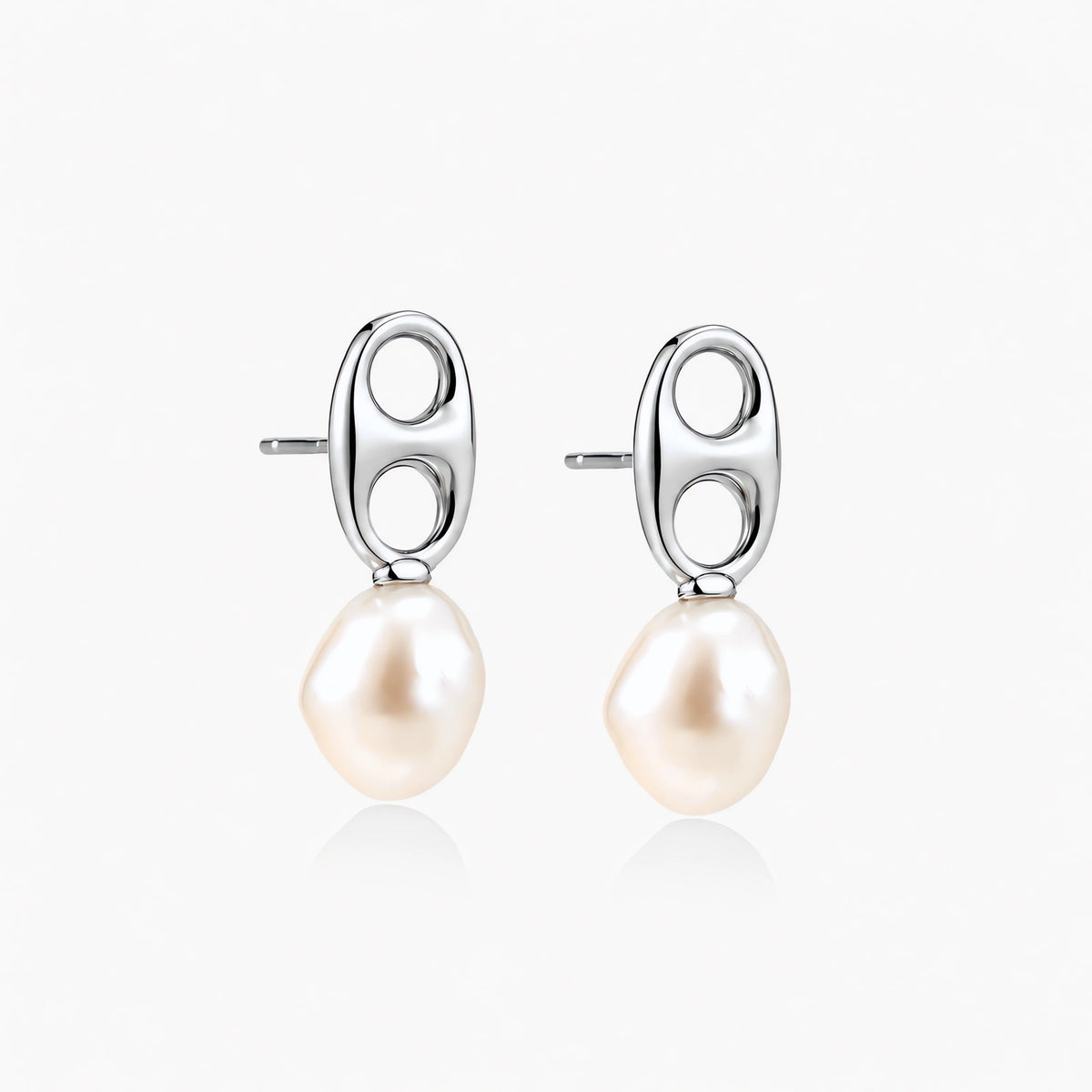 Pearl Link Drop Earrings