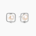 Pearl Square Halo Studs