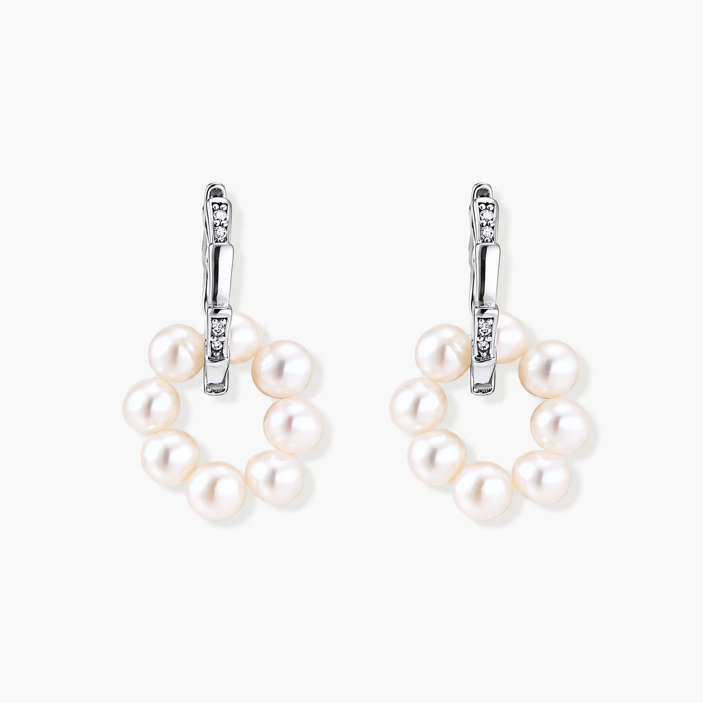 Pearl Cluster Huggie Hoops