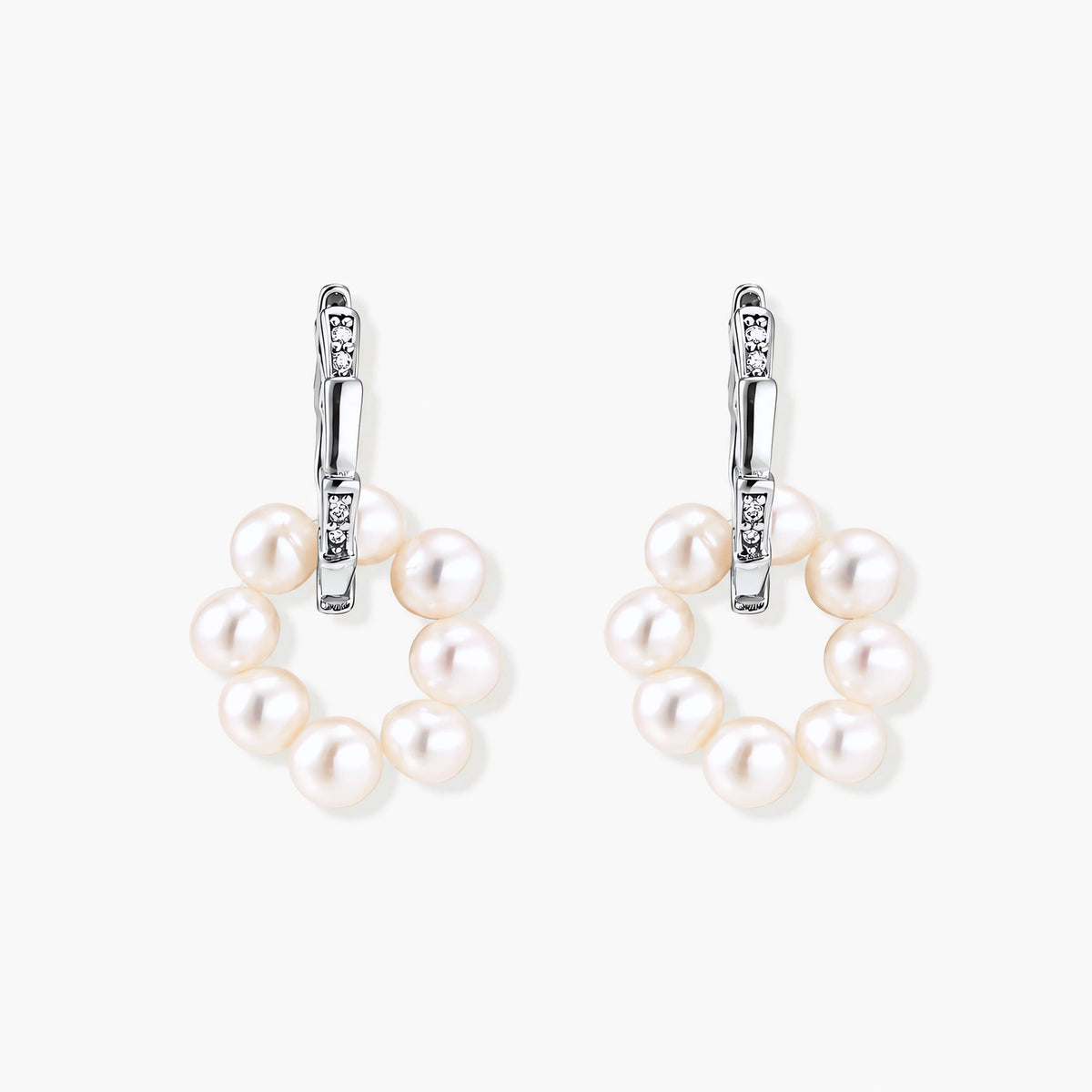 Pearl Cluster Huggie Hoops