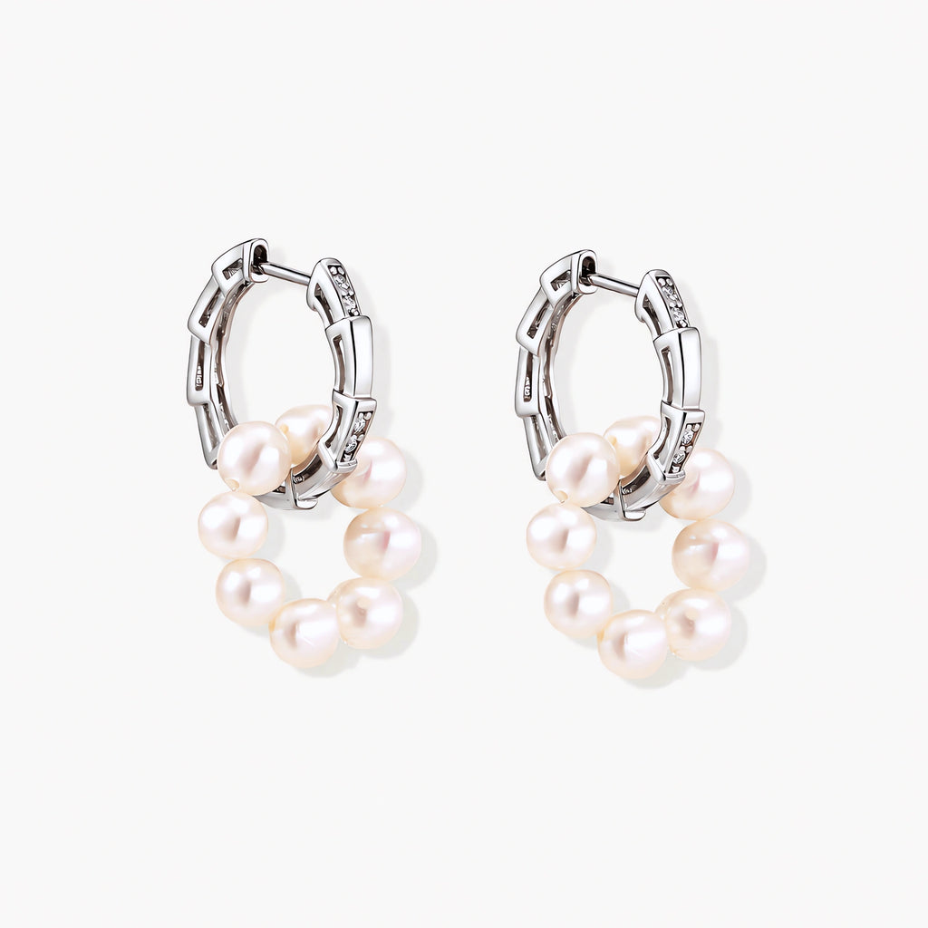 Pearl Cluster Huggie Hoops