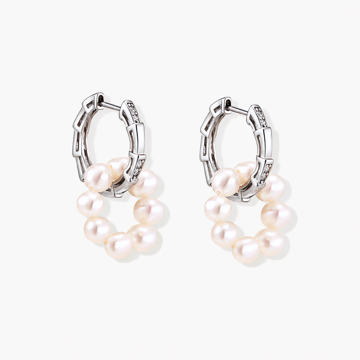 Pearl Cluster Huggie Hoops