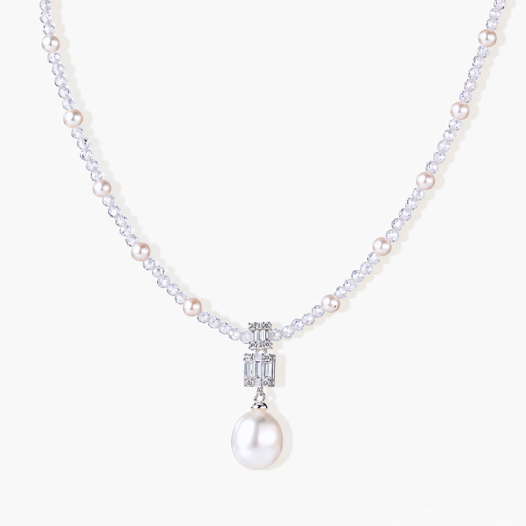 Beaded Pearl Drop Necklace