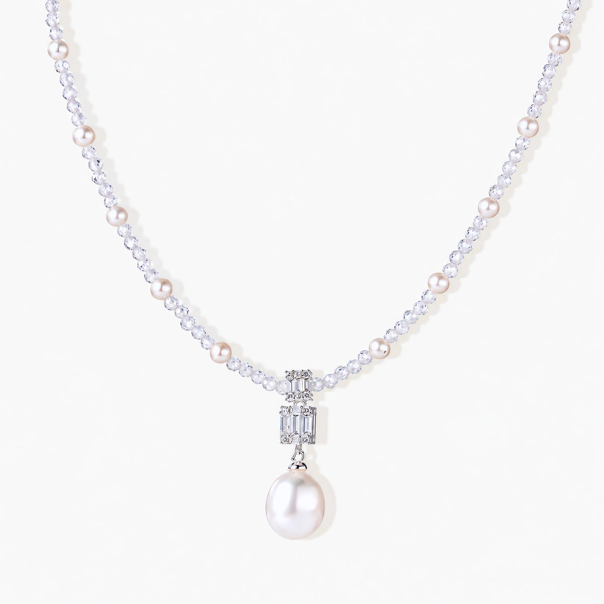 Beaded Pearl Drop Necklace