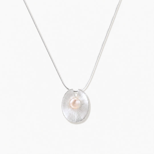 Pearl Disc Pendant Necklace