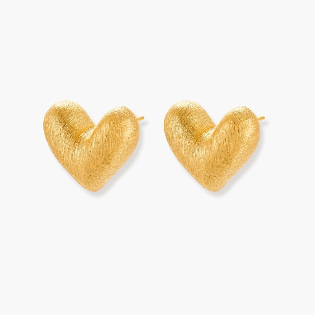 Sculpted Heart Studs