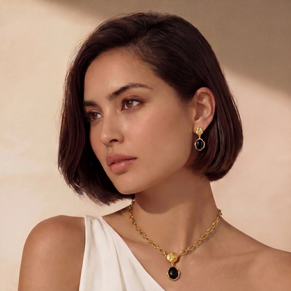 Black Agate Drop Earrings