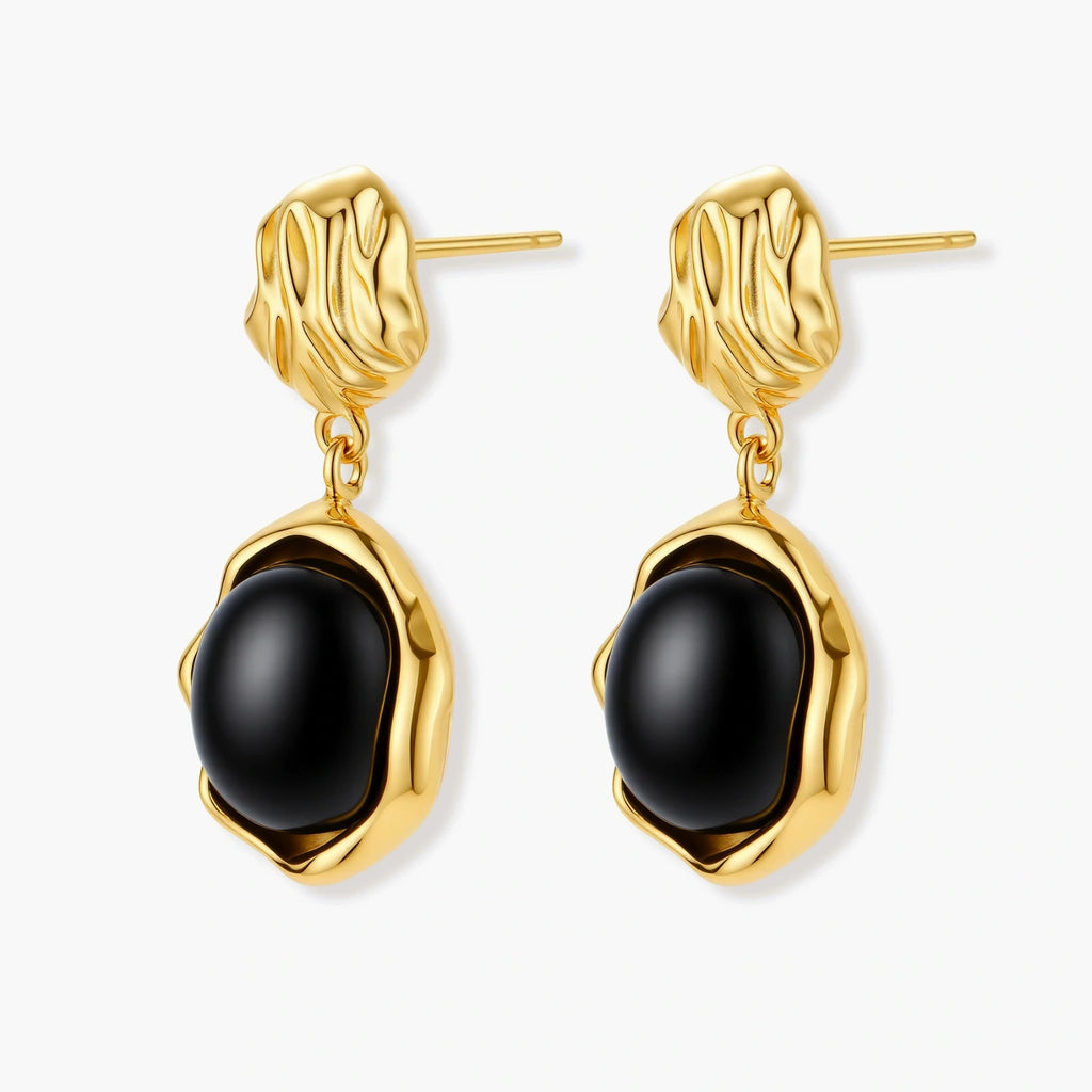 Black Agate Drop Earrings