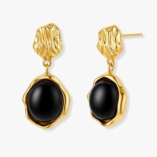 Black Agate Drop Earrings