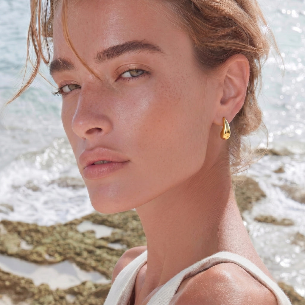 Polished Teardrop Studs