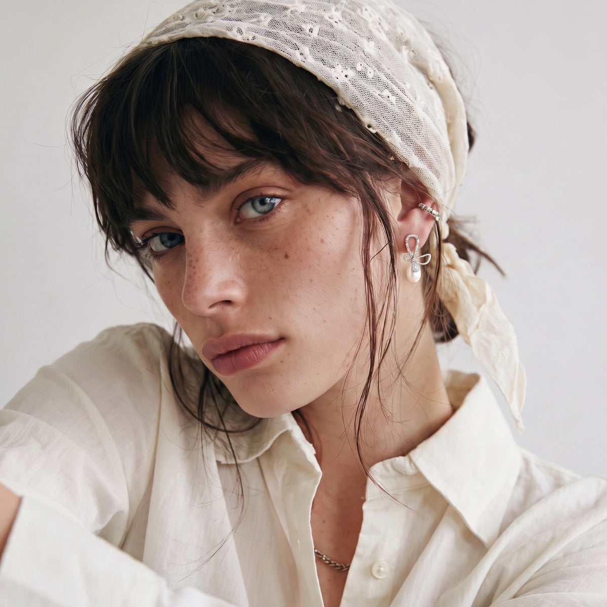 Bow Pearl Drop Earrings