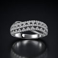 Orbital Crossing Band - lab-created moissanite ring in 925 sterling silver