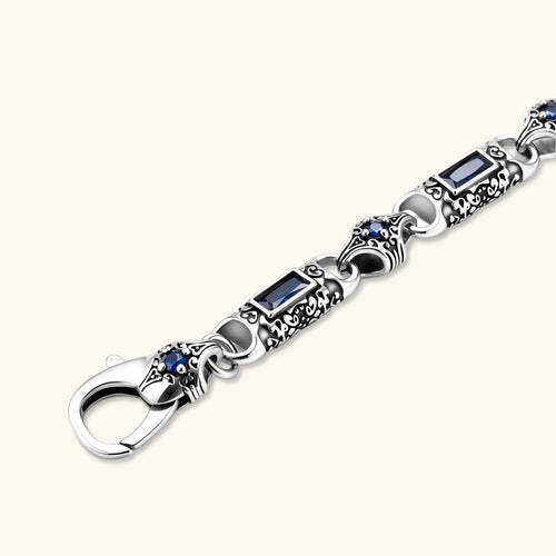 Blue Baguette Link Bracelet
