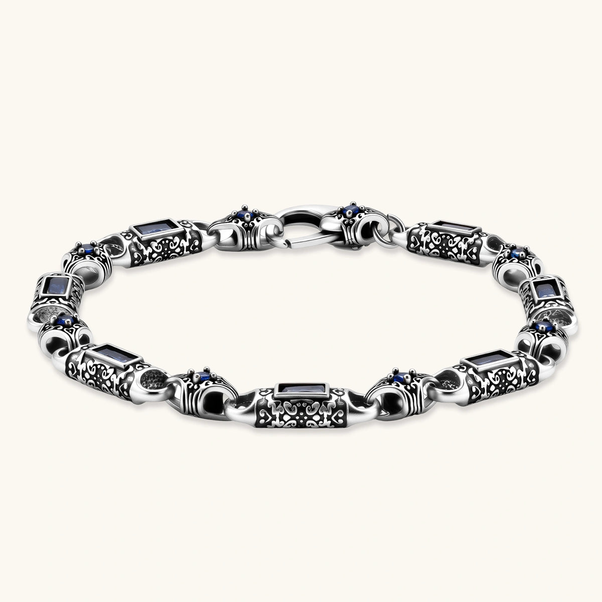Blue Baguette Link Bracelet