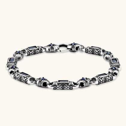Blue Baguette Link Bracelet