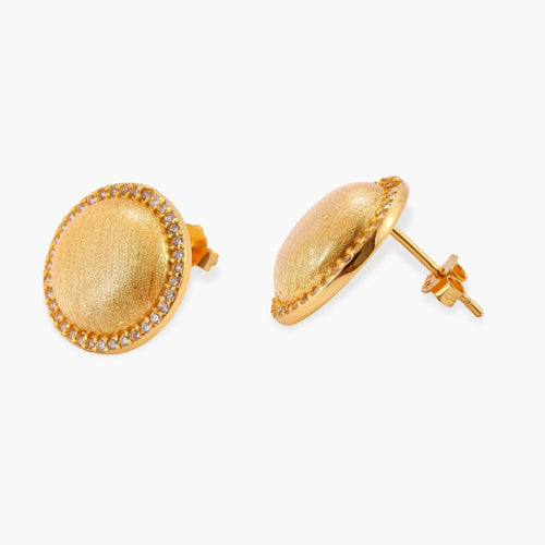 Brushed Dome Halo Earrings