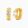 Solitaire Huggie Hoops