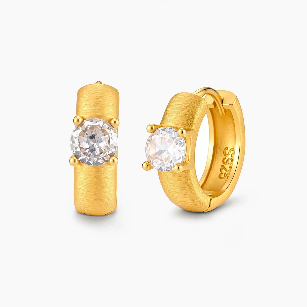 Solitaire Huggie Hoops