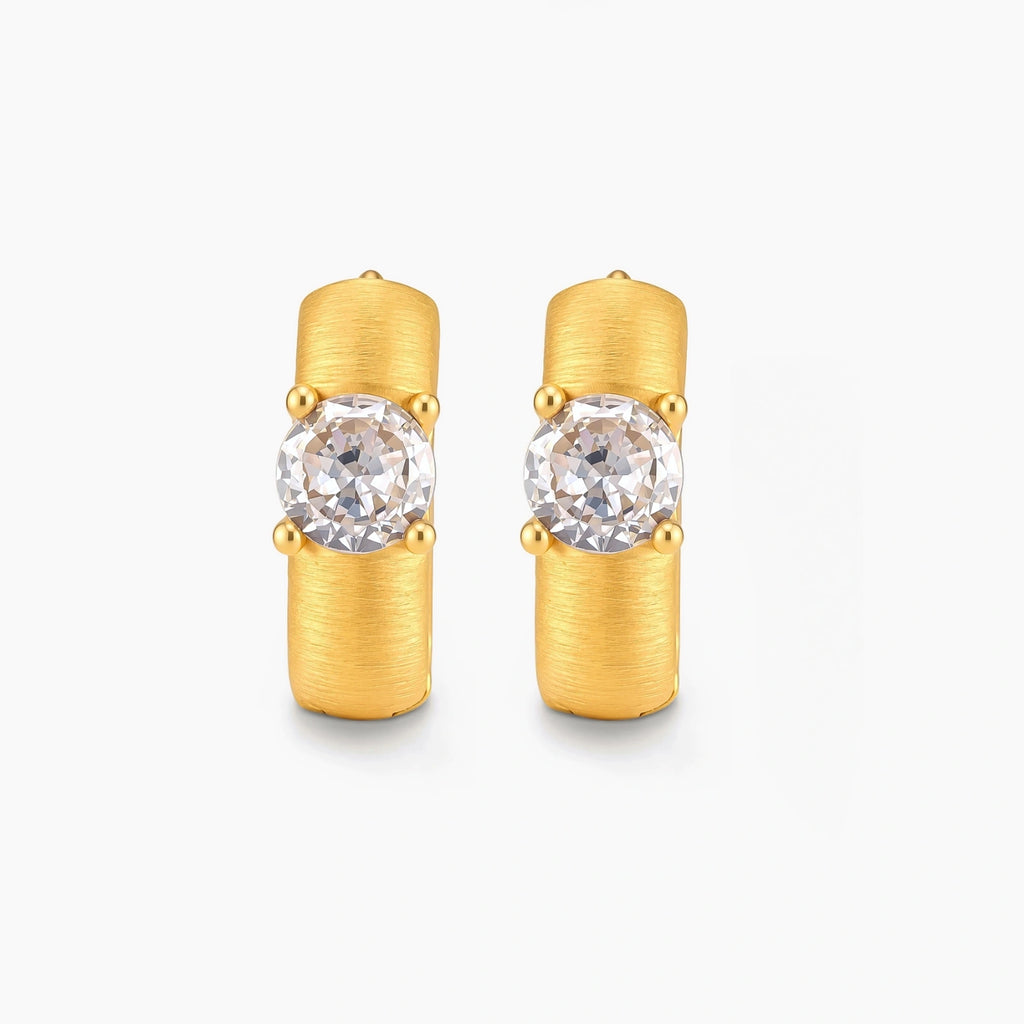 Solitaire Huggie Hoops