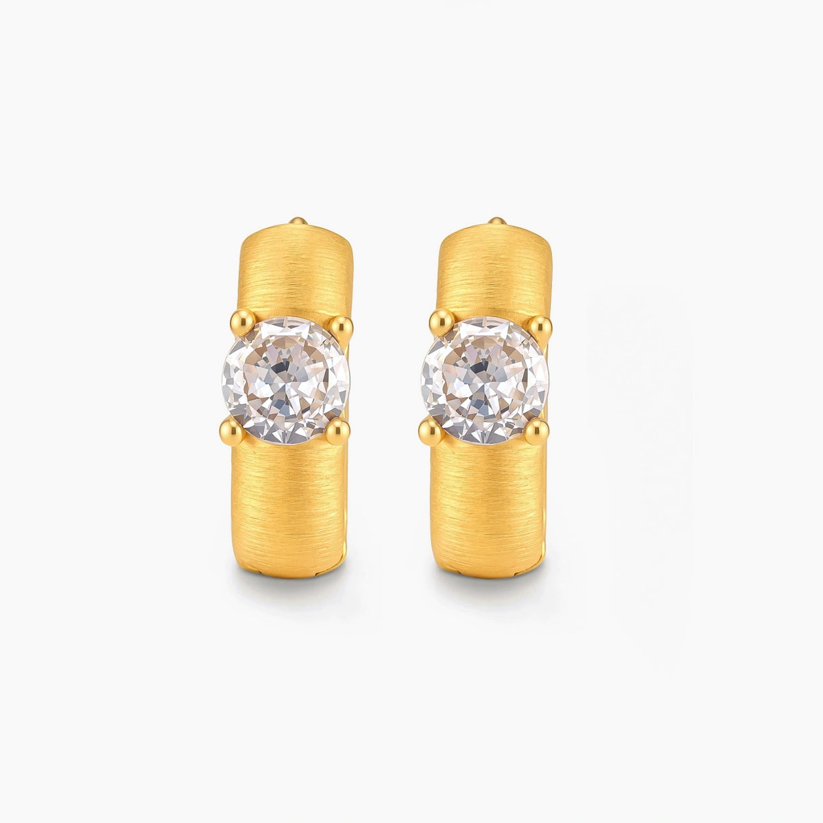 Solitaire Huggie Hoops