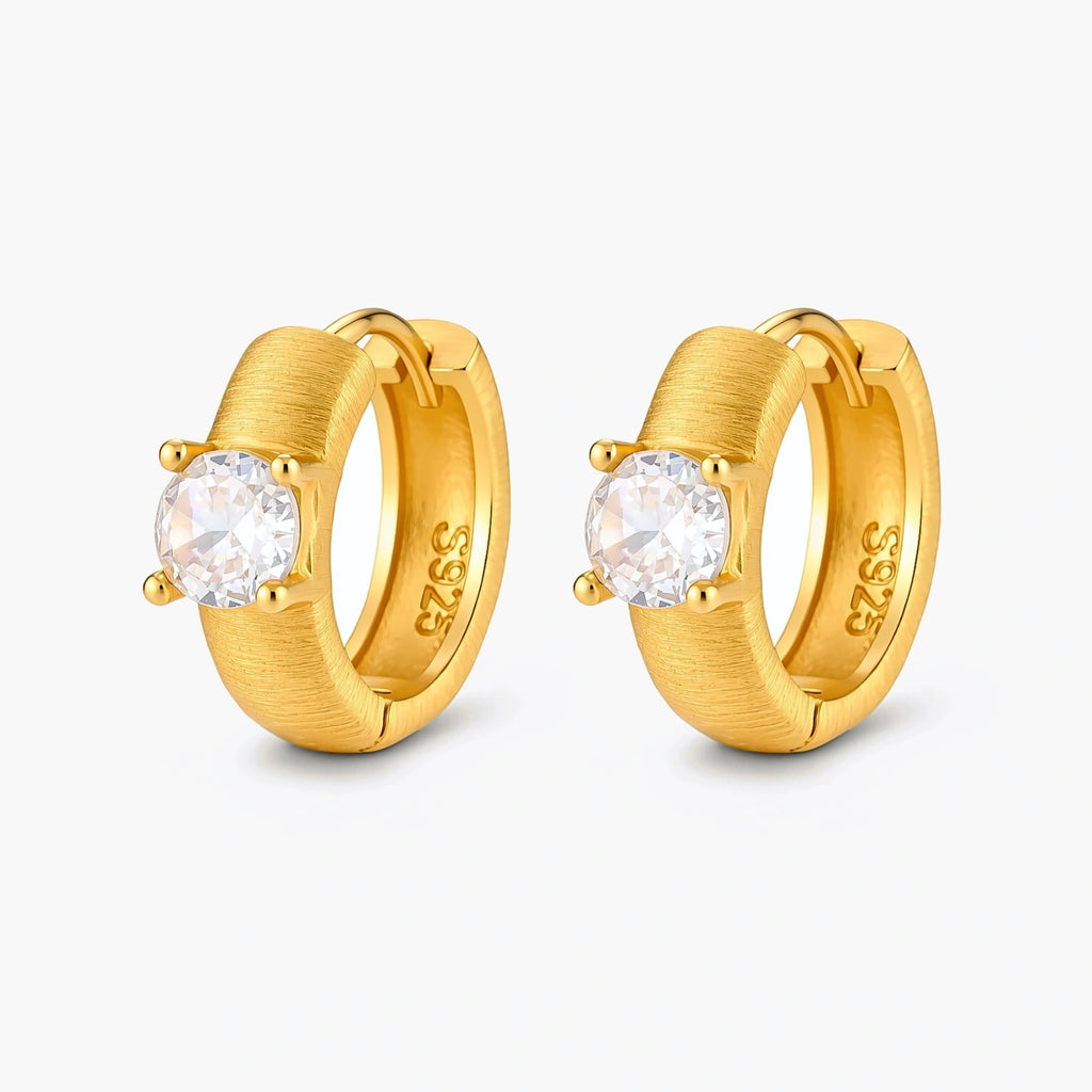 Solitaire Huggie Hoops