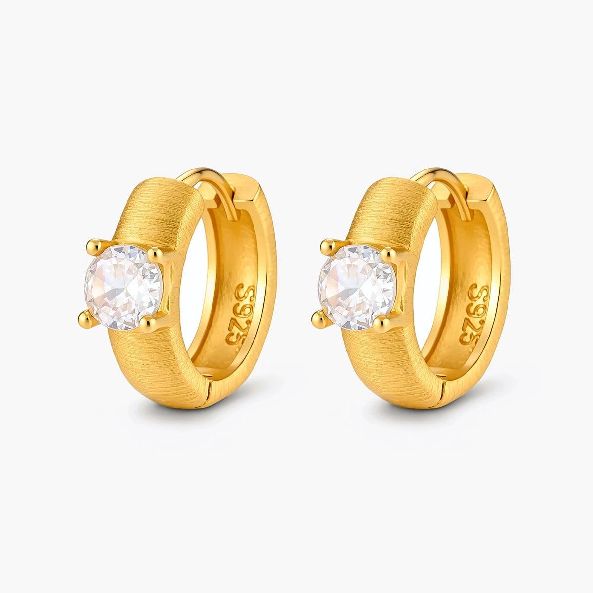 Solitaire Huggie Hoops