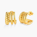 Twisted Triple Hoop Earrings