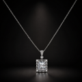 Monolith Pendant - lab-created moissanite necklace in 925 sterling silver